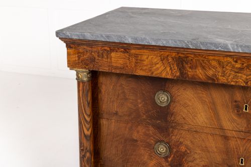 EARLY 19TH CENTURY FRENCH EMPIRE WALNUT COMMODE WITH PAW FEET - ADDITIONAL PHOTO 2