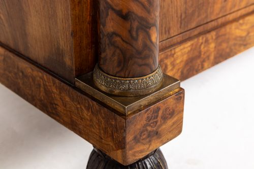 EARLY 19TH CENTURY FRENCH EMPIRE WALNUT COMMODE WITH PAW FEET - ADDITIONAL PHOTO 6