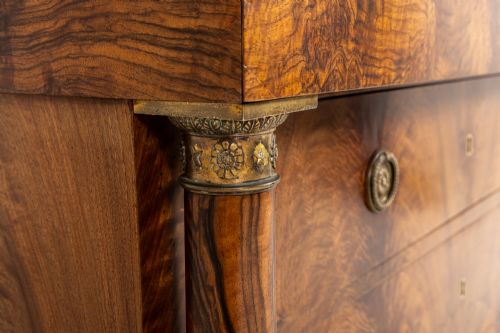 EARLY 19TH CENTURY FRENCH EMPIRE WALNUT COMMODE WITH PAW FEET - ADDITIONAL PHOTO 7