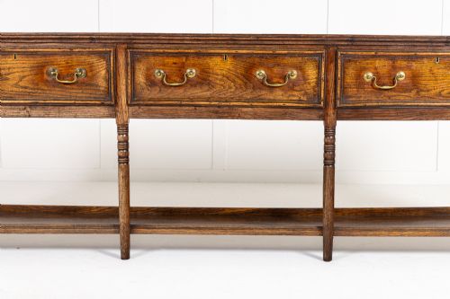 18TH CENTURY ENGLISH GEORGE III OAK DRESSER BASESERVER - ADDITIONAL PHOTO 1