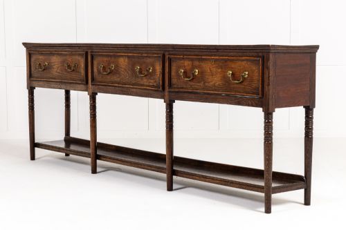 18TH CENTURY ENGLISH GEORGE III OAK DRESSER BASESERVER - ADDITIONAL PHOTO 7