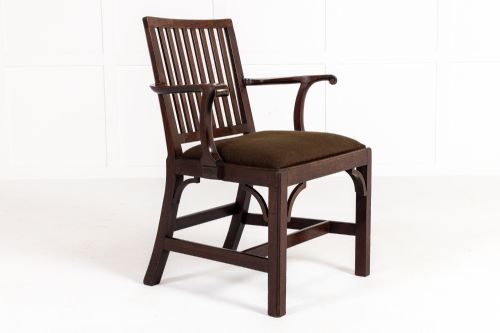 18th century english mahogany elbow chair - CATEGORY: ANTIQUE CHAIRS - DATED 18TH CENTURY