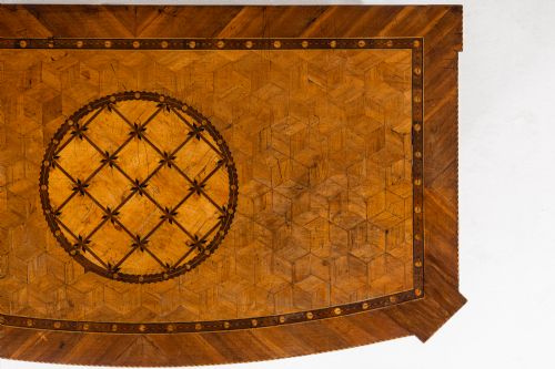 18TH CENTURY GERMAN WALNUT MARQUETRY AND PARQUETRY COMMODE - ADDITIONAL PHOTO 5