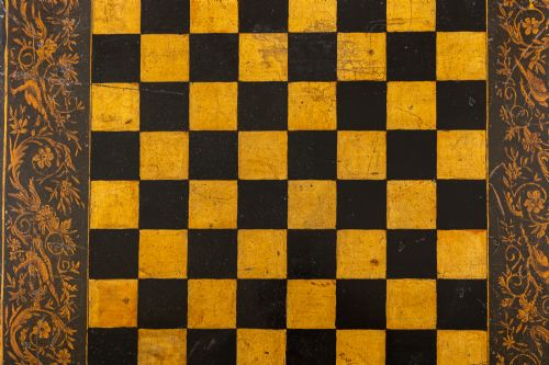 19TH CENTURY LATE ENGLISH REGENCY PERIOD PENWORK GAMESCHESS TABLE - ADDITIONAL PHOTO 3