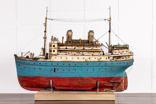 large scale early 20th century shipbuilders model of sant'antonio steamship - CATEGORY: ANTIQUE MISCELLANEOUS - DATED 1920