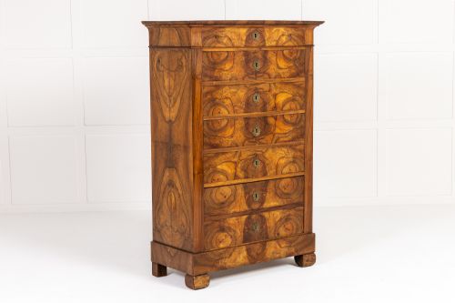 19th century french walnut semainier - CATEGORY: ANTIQUE CHEST OF DRAWERS - DATED 19TH CENTURY