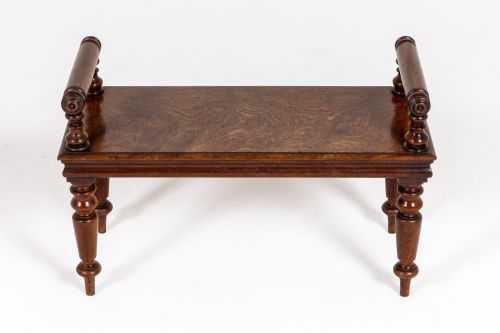 19th century english regency mahogany hall bench - CATEGORY: ANTIQUE FURNITURE - DATED 19TH CENTURY