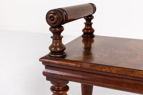 19TH CENTURY ENGLISH REGENCY MAHOGANY HALL BENCH - ADDITIONAL PHOTO 1