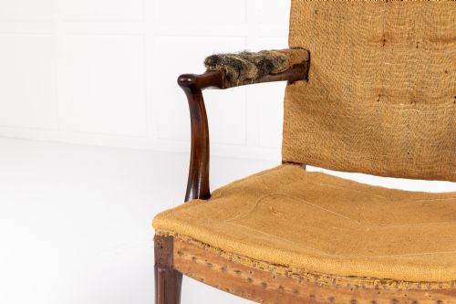 18TH CENTURY GEORGE III SCOTTISH MAHOGANY OPEN ARMCHAIR - ADDITIONAL PHOTO 1