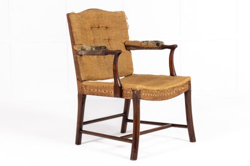 18TH CENTURY GEORGE III SCOTTISH MAHOGANY OPEN ARMCHAIR - ADDITIONAL PHOTO 3