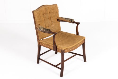 18TH CENTURY GEORGE III SCOTTISH MAHOGANY OPEN ARMCHAIR - ADDITIONAL PHOTO 4