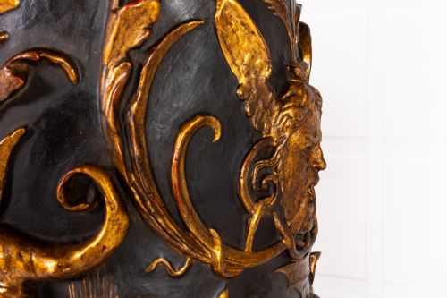 PAIR OF GRAND SCALE 19TH CENTURY PAINTED AND PARCEL GILT COLUMNS - ADDITIONAL PHOTO 4
