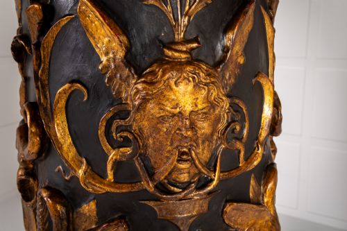 PAIR OF GRAND SCALE 19TH CENTURY PAINTED AND PARCEL GILT COLUMNS - ADDITIONAL PHOTO 10