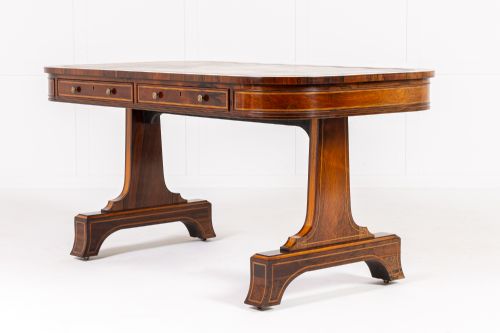 large scale 19th century english regency rosewood librarywriting table - CATEGORY: ANTIQUE TABLES - DATED 19TH CENTURY