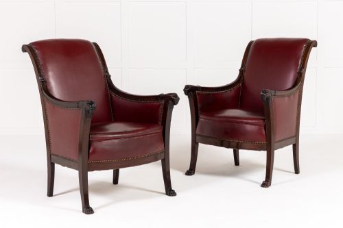 pair of early 19th century french mahogany armchairs - CATEGORY: ANTIQUE CHAIRS - DATED 19TH CENTURY