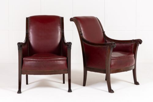 PAIR OF EARLY 19TH CENTURY FRENCH MAHOGANY ARMCHAIRS - ADDITIONAL PHOTO 1