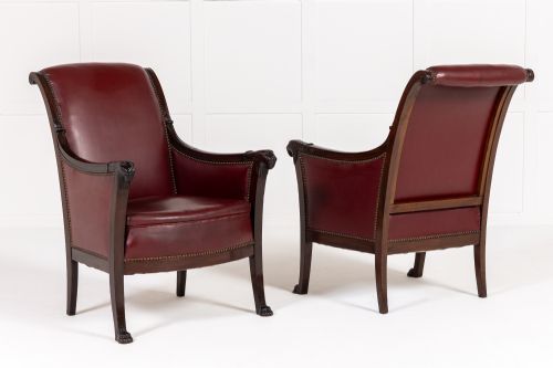 PAIR OF EARLY 19TH CENTURY FRENCH MAHOGANY ARMCHAIRS - ADDITIONAL PHOTO 2