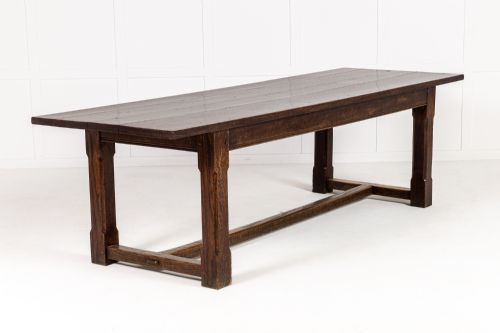 large 1940s english oak farmhouse table - CATEGORY: ANTIQUE TABLES - DATED 1940