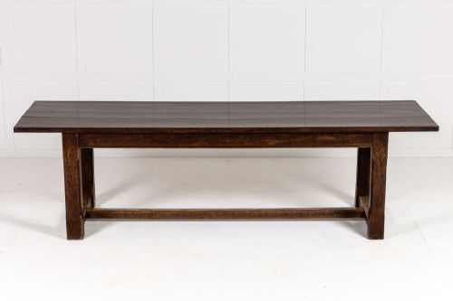 LARGE 1940S ENGLISH OAK FARMHOUSE TABLE - ADDITIONAL PHOTO 1