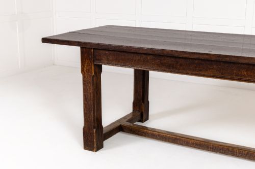 LARGE 1940S ENGLISH OAK FARMHOUSE TABLE - ADDITIONAL PHOTO 2