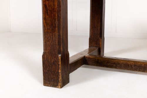 LARGE 1940S ENGLISH OAK FARMHOUSE TABLE - ADDITIONAL PHOTO 5