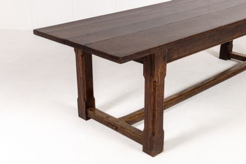 LARGE 1940S ENGLISH OAK FARMHOUSE TABLE - ADDITIONAL PHOTO 8