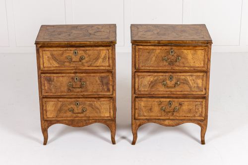 PAIR OF 18TH CENTURY ITALIAN WALNUT SMALL CHEST OF DRAWERSBEDSIDE CABINETS - ADDITIONAL PHOTO 2