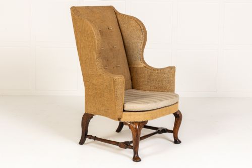 18th century george i english walnut wing chair circa 1720 - CATEGORY: ANTIQUE CHAIRS - DATED 18TH CENTURY
