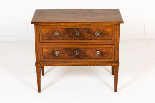 SMALL LATE 18TH CENTURY FRENCH LOUIS XVI PERIOD WALNUT COMMODE - ADDITIONAL PHOTO 1