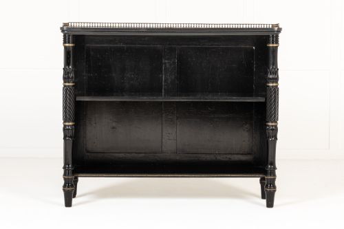 19TH CENTURY ENGLISH REGENCY EBONISED OPEN BOOKCASE - ADDITIONAL PHOTO 1