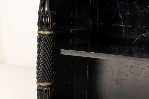 19TH CENTURY ENGLISH REGENCY EBONISED OPEN BOOKCASE - ADDITIONAL PHOTO 3