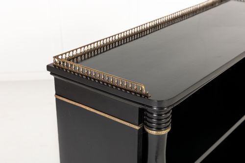 19TH CENTURY ENGLISH REGENCY EBONISED OPEN BOOKCASE - ADDITIONAL PHOTO 4