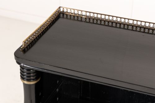 19TH CENTURY ENGLISH REGENCY EBONISED OPEN BOOKCASE - ADDITIONAL PHOTO 5