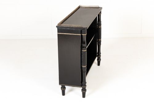 19TH CENTURY ENGLISH REGENCY EBONISED OPEN BOOKCASE - ADDITIONAL PHOTO 6