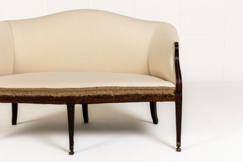 SMALL 18TH CENTURY GEORGE III ENGLISH MAHOGANY SOFA - ADDITIONAL PHOTO 1