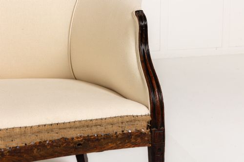 SMALL 18TH CENTURY GEORGE III ENGLISH MAHOGANY SOFA - ADDITIONAL PHOTO 2