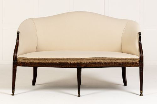 SMALL 18TH CENTURY GEORGE III ENGLISH MAHOGANY SOFA - ADDITIONAL PHOTO 3