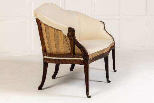 SMALL 18TH CENTURY GEORGE III ENGLISH MAHOGANY SOFA - ADDITIONAL PHOTO 4