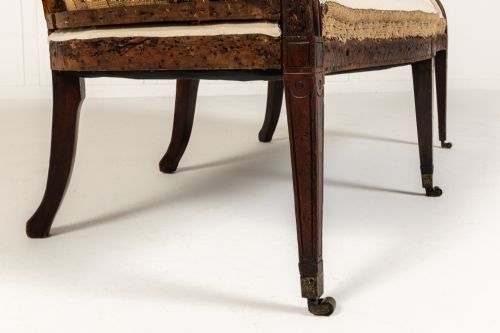SMALL 18TH CENTURY GEORGE III ENGLISH MAHOGANY SOFA - ADDITIONAL PHOTO 5