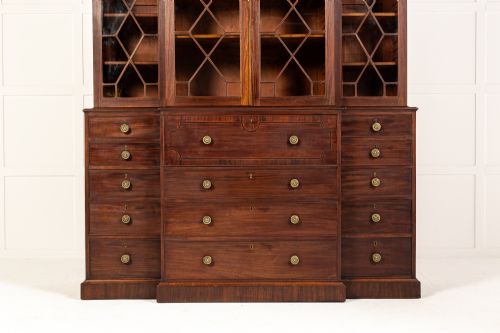 18TH CENTURY ENGLISH MAHOGANY SECRETAIRE BOOKCASE - ADDITIONAL PHOTO 2