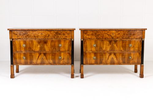 pair of 19th century french walnut commodes - CATEGORY: ANTIQUE CHEST OF DRAWERS - DATED 19TH CENTURY