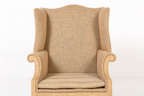 18TH CENTURY GEORGE III ENGLISH MAHOGANY WING CHAIR - ADDITIONAL PHOTO 1