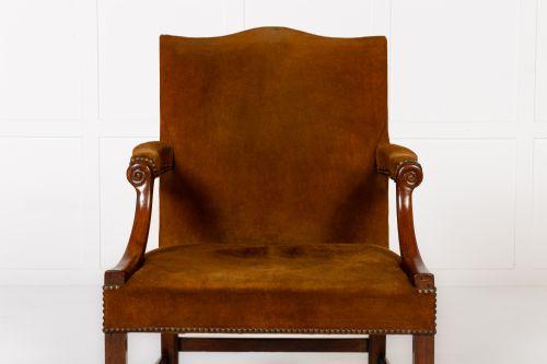 LARGE 18TH CENTURY GEORGE III MAHOGANY GAINSBOROUGH ARMCHAIR - ADDITIONAL PHOTO 1
