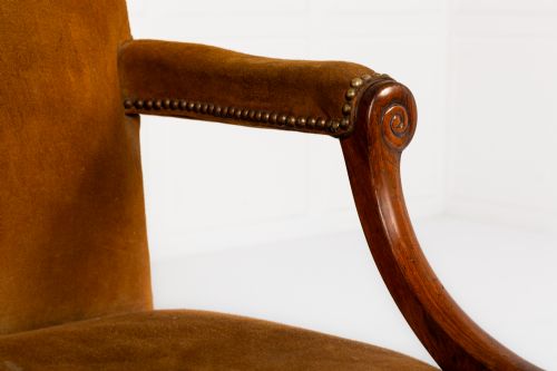 LARGE 18TH CENTURY GEORGE III MAHOGANY GAINSBOROUGH ARMCHAIR - ADDITIONAL PHOTO 2