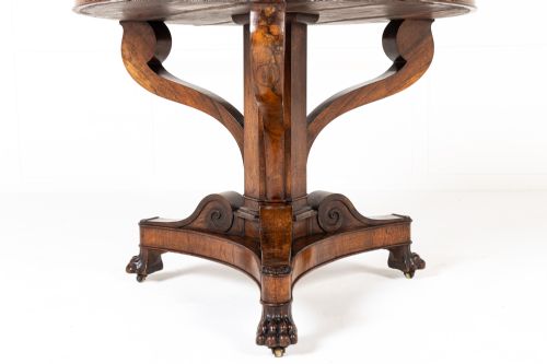 19TH CENTURY FRENCH WALNUT CENTRE TABLE WITH MARBLE TOP - ADDITIONAL PHOTO 1