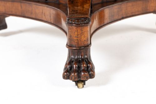 19TH CENTURY FRENCH WALNUT CENTRE TABLE WITH MARBLE TOP - ADDITIONAL PHOTO 2