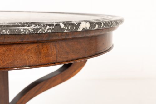 19TH CENTURY FRENCH WALNUT CENTRE TABLE WITH MARBLE TOP - ADDITIONAL PHOTO 5