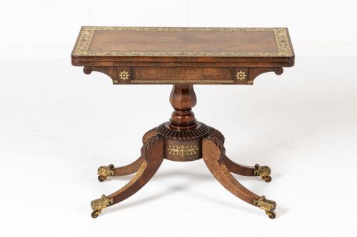 19TH CENTURY ENGLISH ROSEWOOD CARD TABLE - ADDITIONAL PHOTO 2
