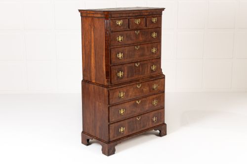 18TH CENTURY ENGLISH WALNUT CHEST ON CHEST - ADDITIONAL PHOTO 6