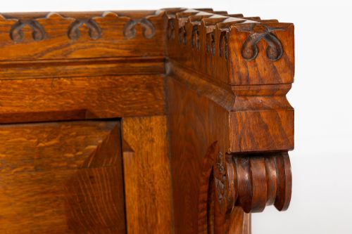 19TH CENTURY ENGLISH GOTHIC OAK HALL SEAT - ADDITIONAL PHOTO 3